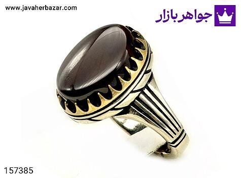 انگشتر نقره روس عقیق خاص مردانه [غیرنقره] - 157385